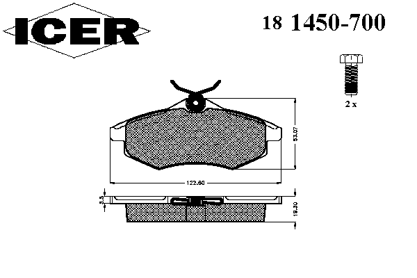 181450-700 Icer sapatas do freio dianteiras de disco
