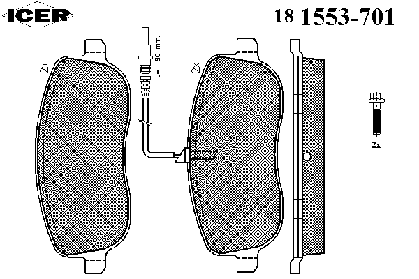 181553-701 Icer sapatas do freio dianteiras de disco