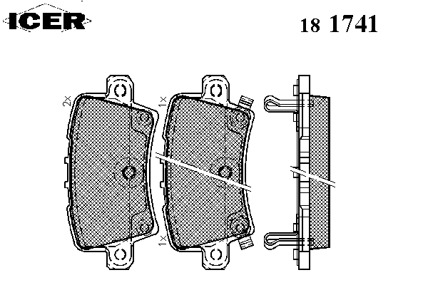 181741 Icer sapatas do freio traseiras de disco