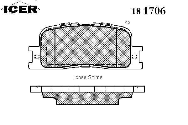 181706 Icer sapatas do freio traseiras de disco