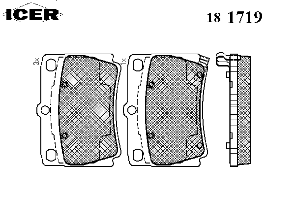 181719 Icer sapatas do freio traseiras de disco