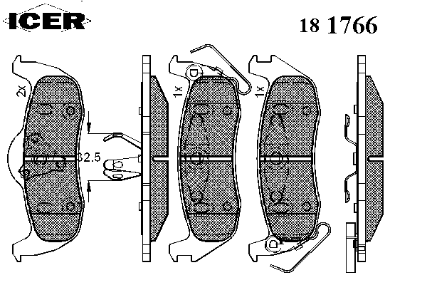 181766 Icer sapatas do freio traseiras de disco