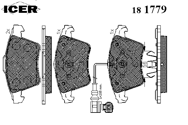 181779 Icer sapatas do freio dianteiras de disco
