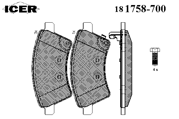 181758-700 Icer sapatas do freio dianteiras de disco