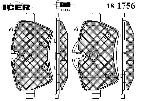 181756 Icer sapatas do freio dianteiras de disco