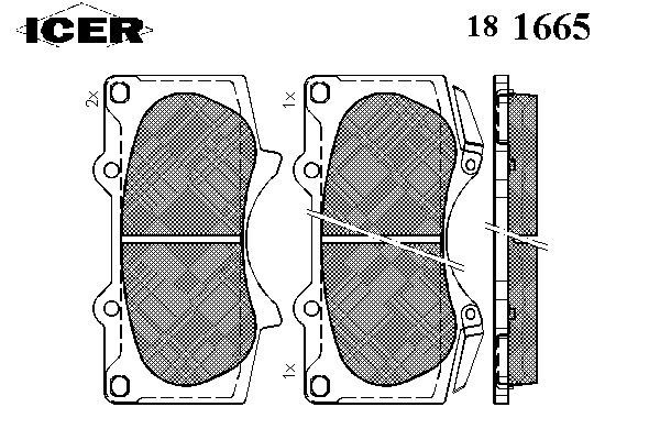 181665 Icer sapatas do freio dianteiras de disco