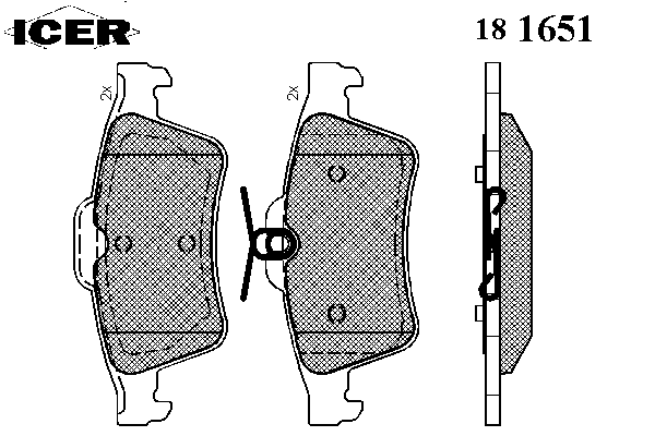 181651 Icer sapatas do freio traseiras de disco