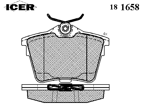 181658 Icer sapatas do freio traseiras de disco