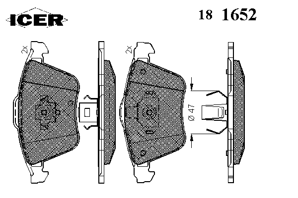 181652 Icer sapatas do freio dianteiras de disco