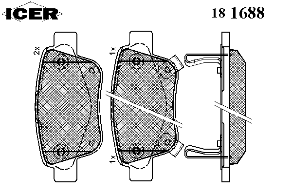 181688 Icer sapatas do freio traseiras de disco