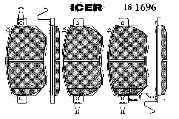 181696 Icer sapatas do freio dianteiras de disco