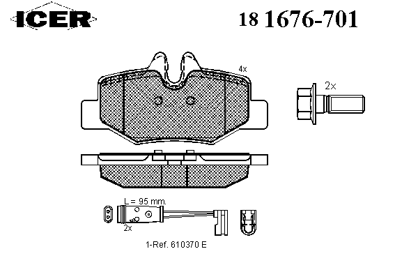 Задние тормозные колодки 181676701 Icer