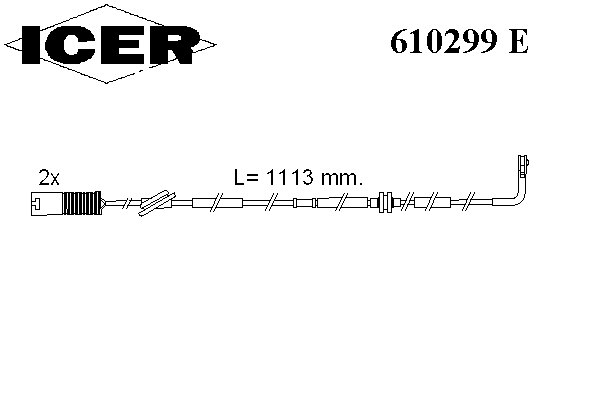 610299 E Icer sensor dianteiro de desgaste das sapatas do freio