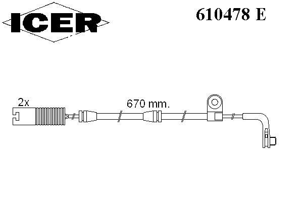 Датчик износа тормозных колодок передний 610478E Icer