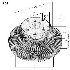 Acoplamento viscoso de ventilador de esfriamento Nissan Patrol W260