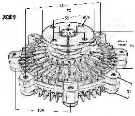 Вискомуфта вентилятора VCK01 Japan Parts