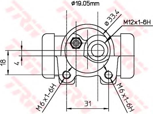 Рабочий тормозной цилиндр TRW BWD129 цена, от 12.62 USD