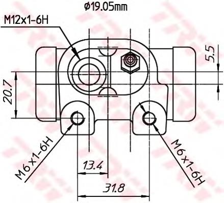 Рабочий тормозной цилиндр TRW BWD307T цена, от 18.26 USD