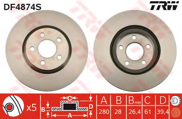 5273141AB Chrysler disco do freio dianteiro