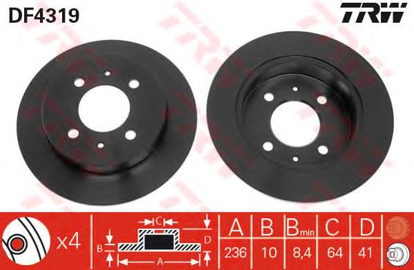 Disco do freio traseiro 08A32810 Brembo