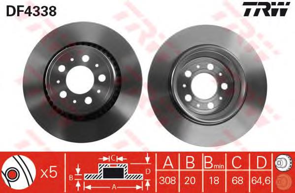 MDC1615C Mintex disco do freio traseiro