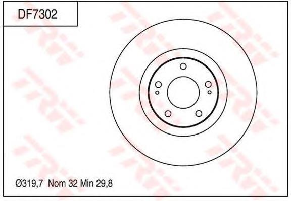 DF7302 TRW disco do freio dianteiro
