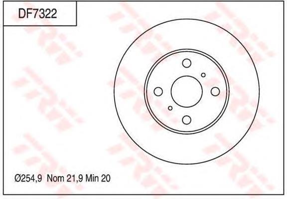 Disco do freio dianteiro 4351252080 Toyota