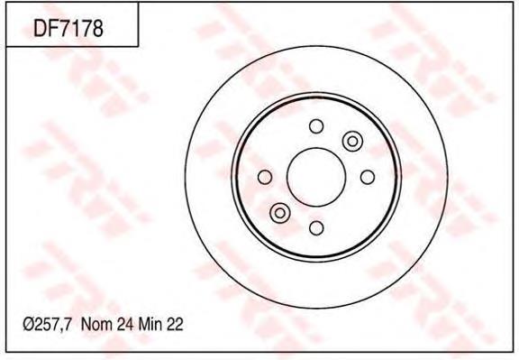 DF7178 TRW disco do freio dianteiro