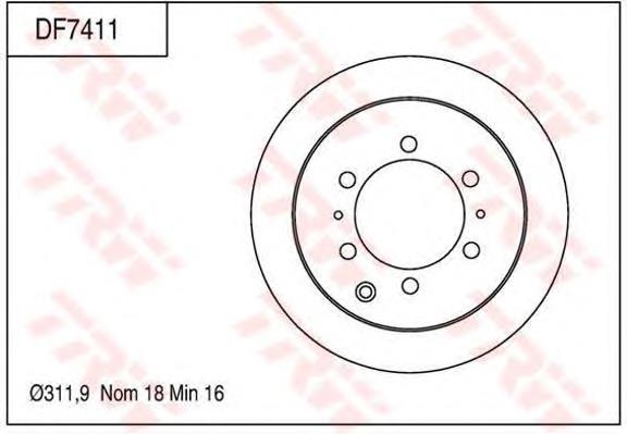 Disco do freio traseiro 4243160080 Toyota