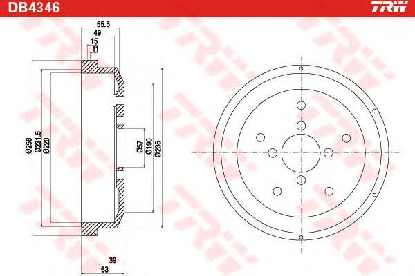 Задний барабан Japan Parts TA801C