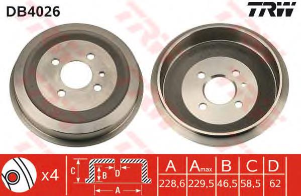 Купить DB4026 TRW Тормозной барабан