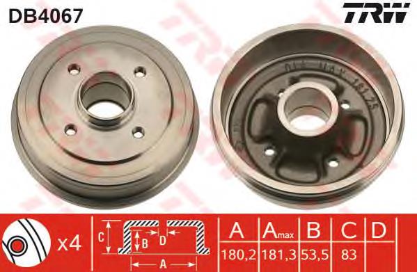 14549410 Brembo tambor do freio traseiro