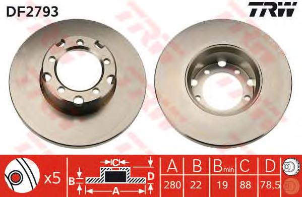 CD6853S Bremsi disco do freio dianteiro