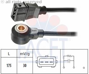 Sensor de detonação 93072 Facet