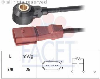 Sensor de detonação 93171 Facet