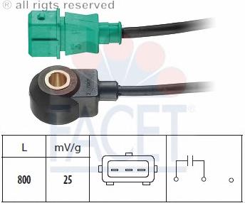 Sensor de detonação 93013 Facet