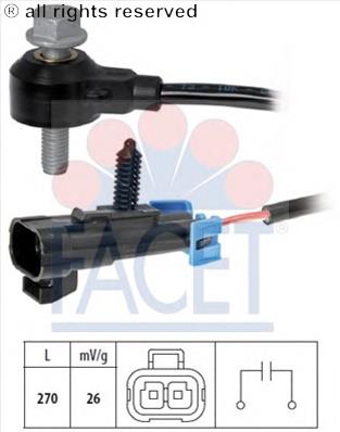 Sensor de detonação 93238 Facet