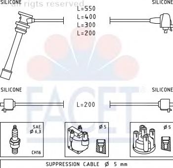 49855 Facet fios de alta voltagem, kit