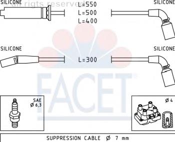 49731 Facet fios de alta voltagem, kit