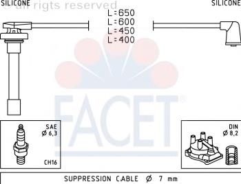 49714 Facet fios de alta voltagem, kit