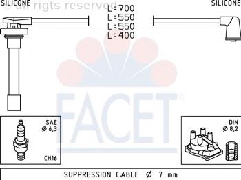 49711 Facet fios de alta voltagem, kit