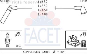 49753 Facet fios de alta voltagem, kit