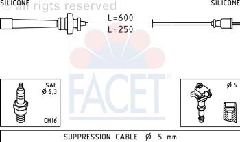 49767 Facet fios de alta voltagem, kit