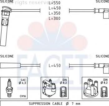 49888 Facet fios de alta voltagem, kit