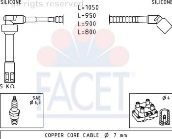 Fios de alta voltagem, kit 49921 Facet