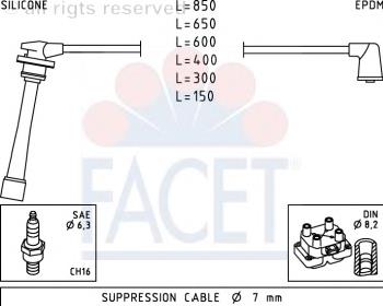 Fios de alta voltagem, kit KIA Magentis 1 GD