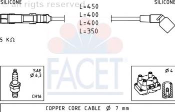 47069 Facet fios de alta voltagem, kit