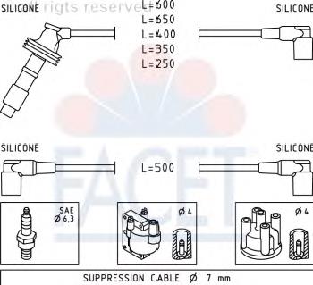 47064 Facet fios de alta voltagem, kit