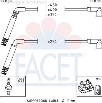 47208 Facet fios de alta voltagem, kit