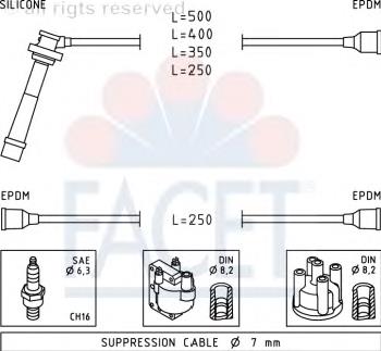 47004 Facet fios de alta voltagem, kit